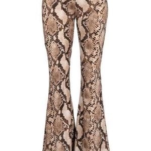 Snake print stretchy palooza bell bottom  pants
